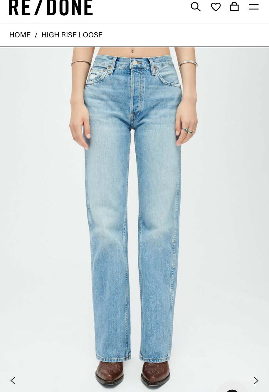 Re/Done 70s Ultra High Rise Stove Pipe Jeans Straight size 29 light wash